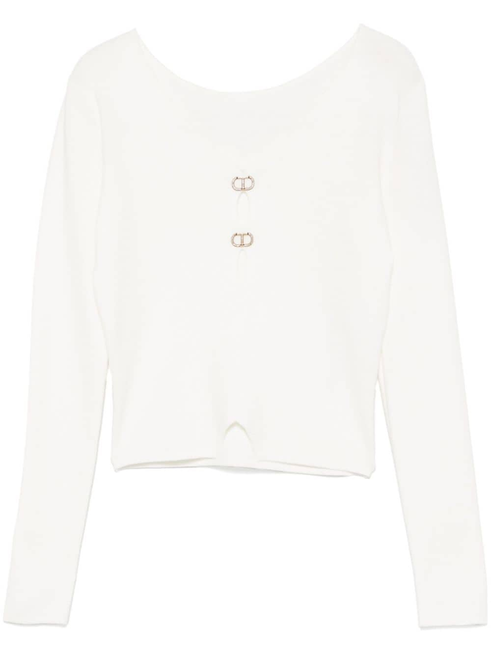 TWINSET dual-use Oval-T sweater - Neutrals von TWINSET