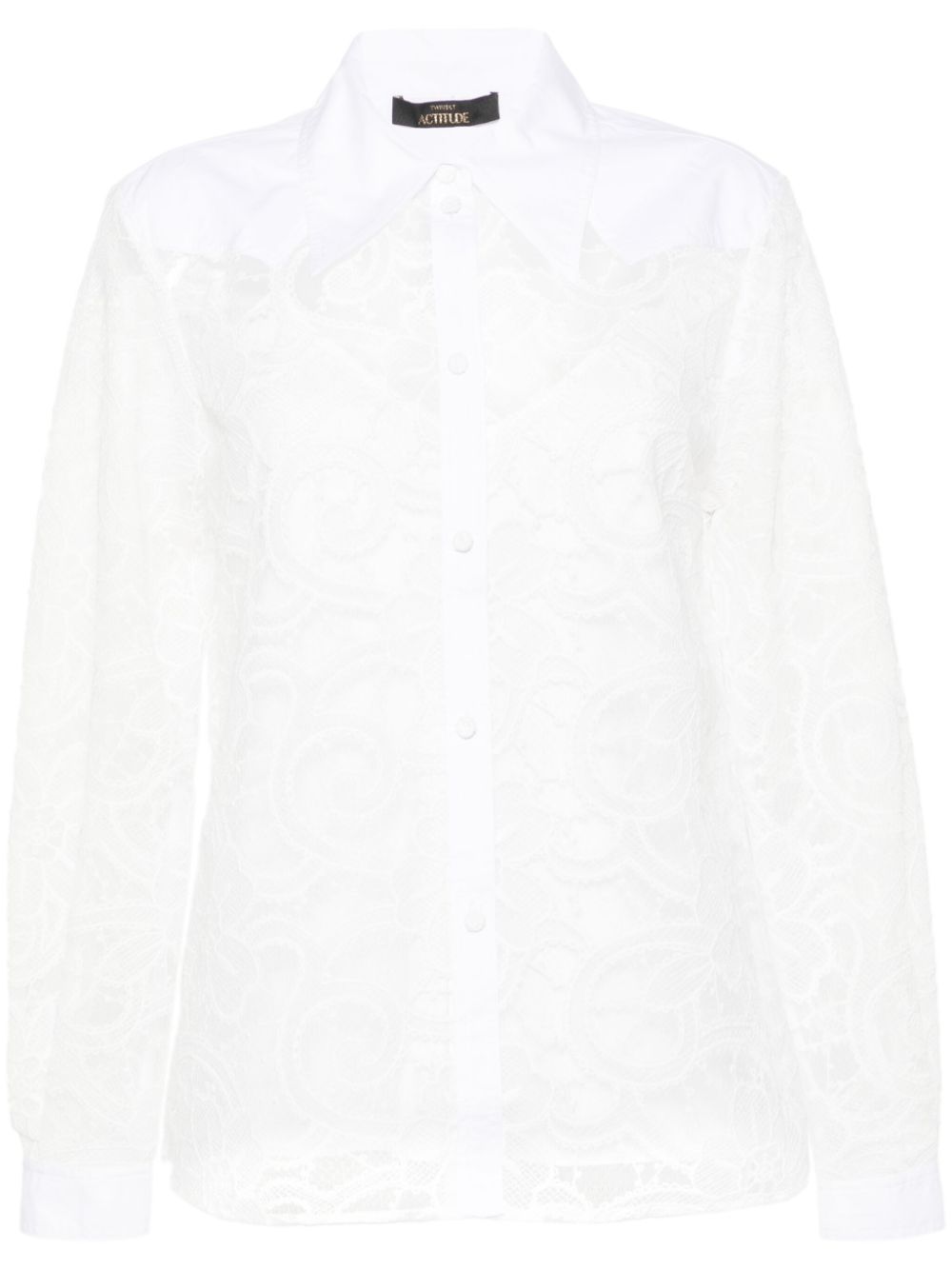 TWINSET embroidered layered organza shirt - White von TWINSET