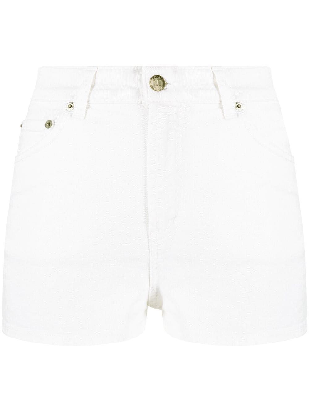 TWINSET embroidered-logo denim shorts - White von TWINSET