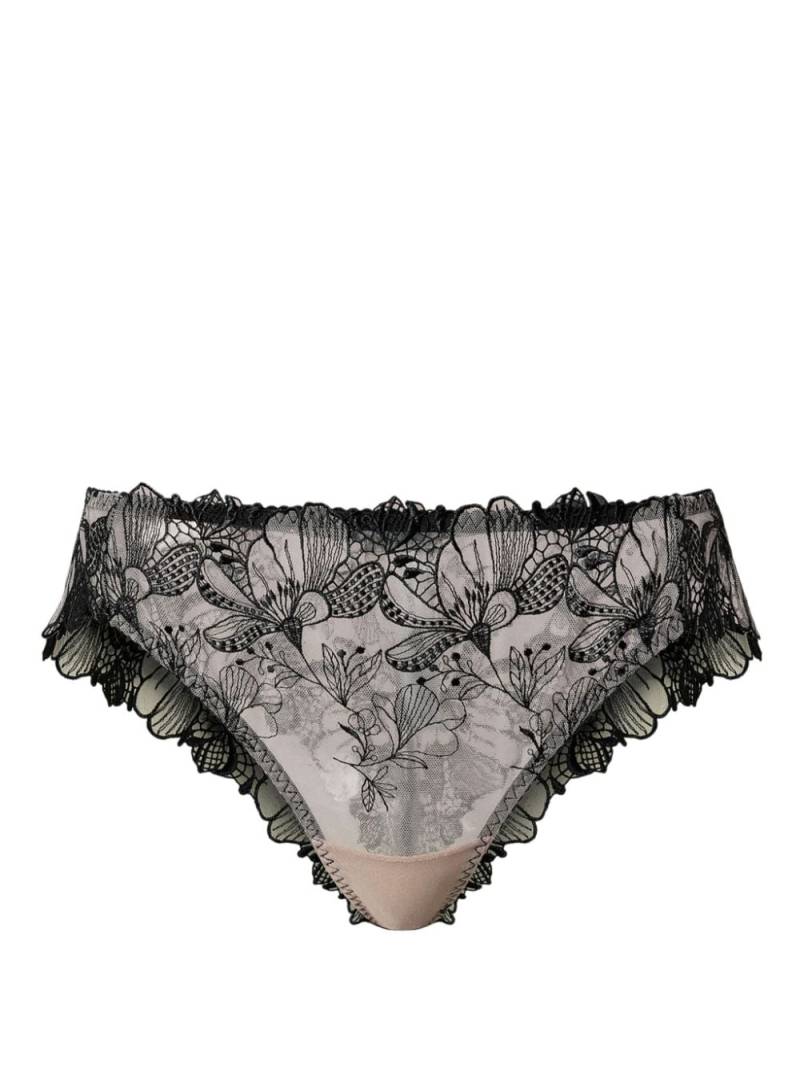 TWINSET embroidered tulle briefs - Black von TWINSET