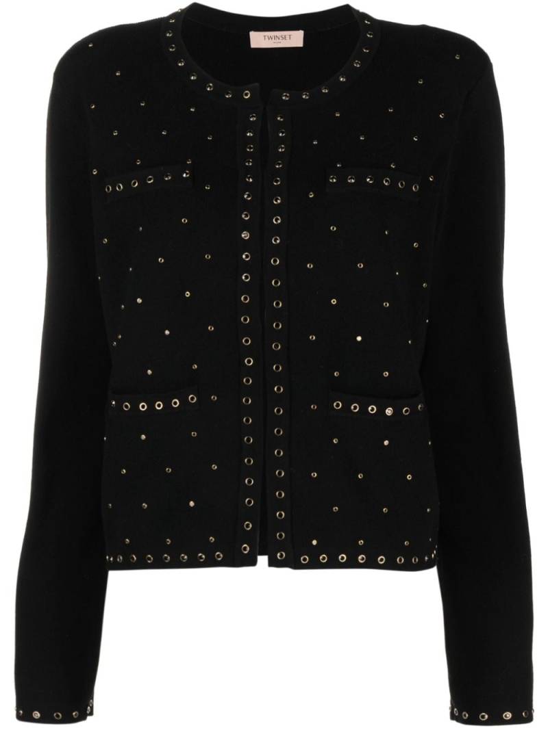 TWINSET eyelet-embellished cardigan - Black von TWINSET