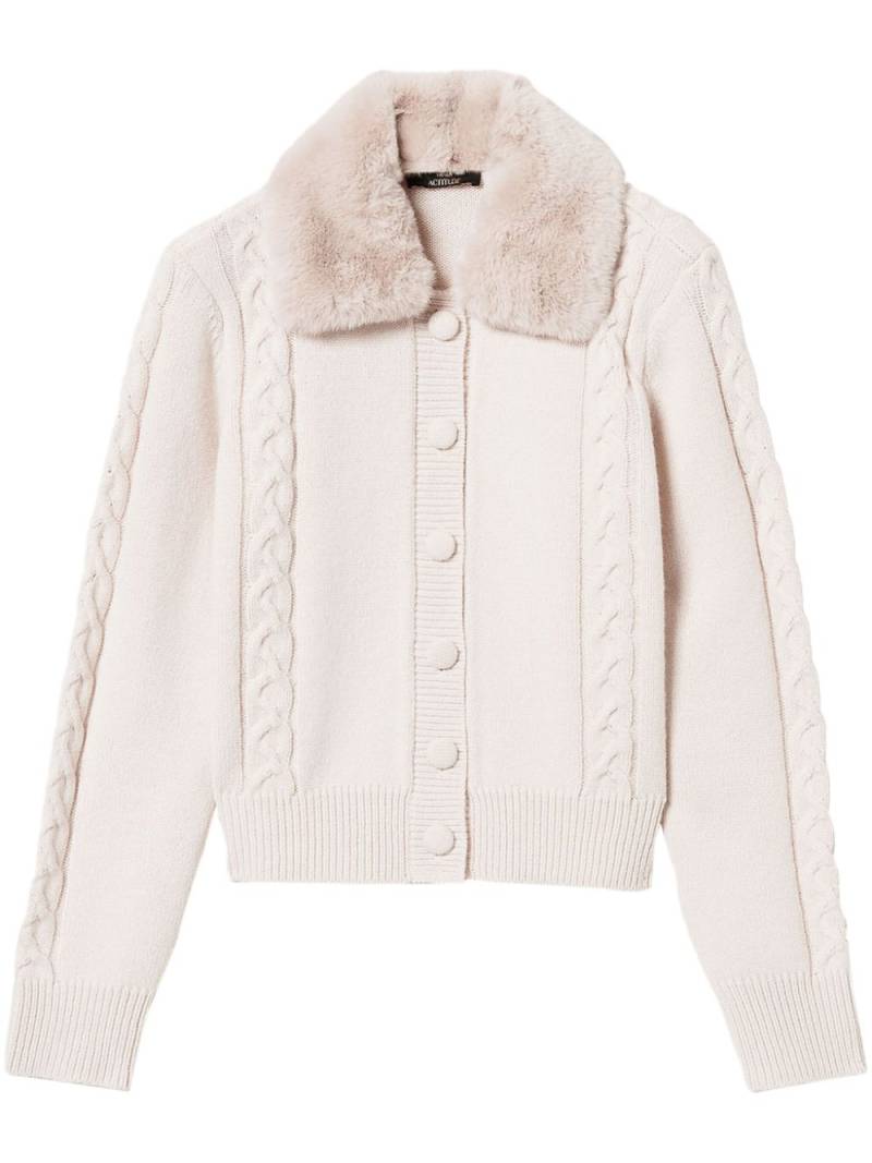 TWINSET faux-fur collar cardigan - Pink von TWINSET