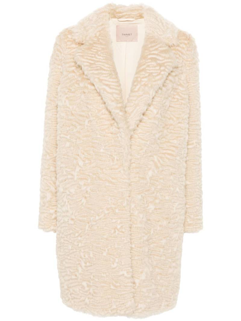 TWINSET faux-fur midi coat - Neutrals von TWINSET