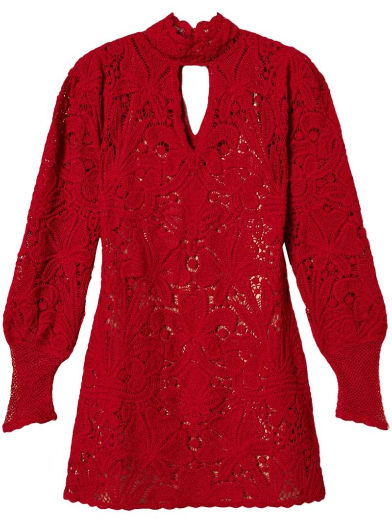 TWINSET floral crochet mini dress - Red von TWINSET