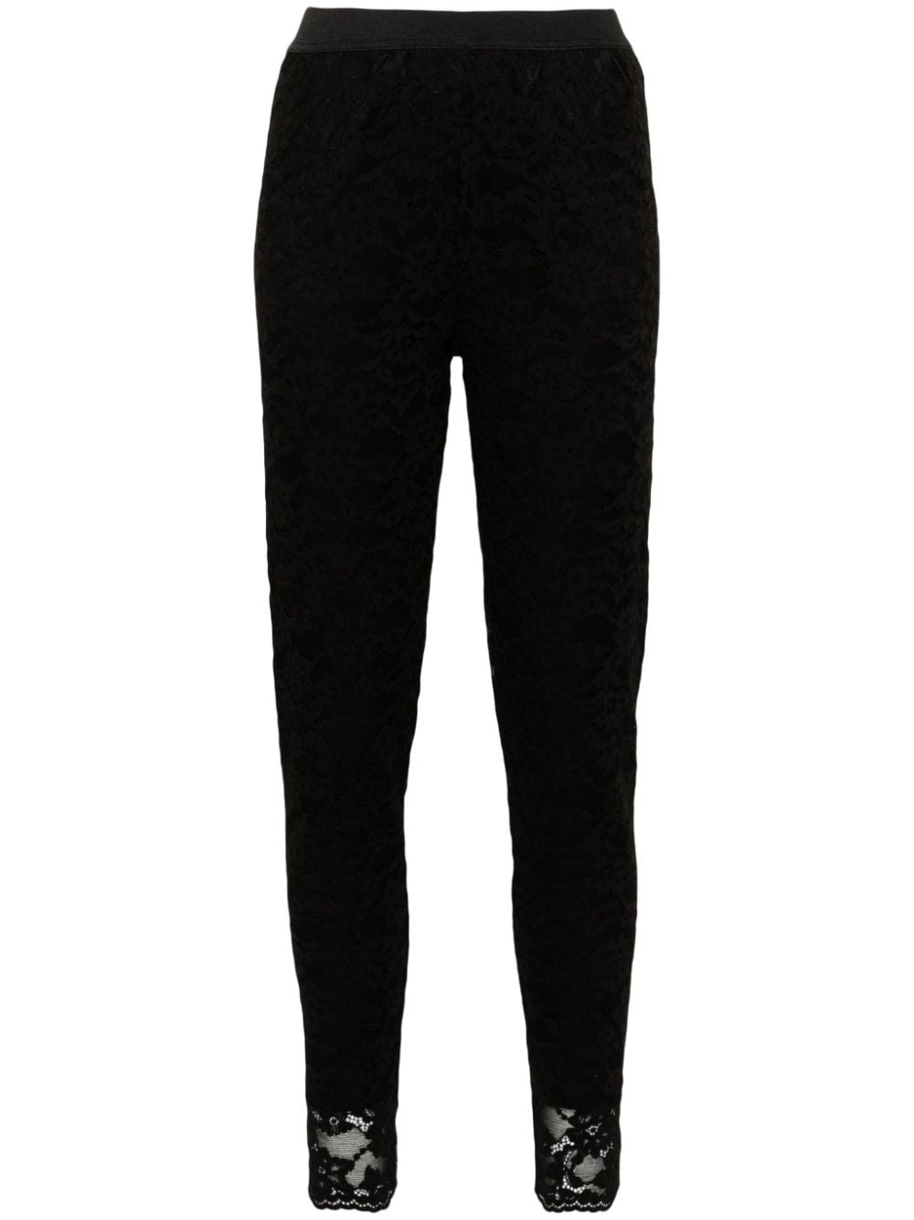 TWINSET floral-lace cotton leggings - Black von TWINSET