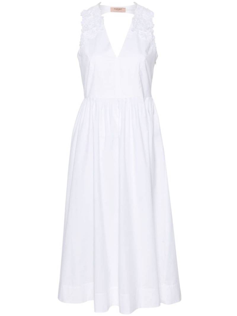 TWINSET floral-lace poplin midi dress - White von TWINSET