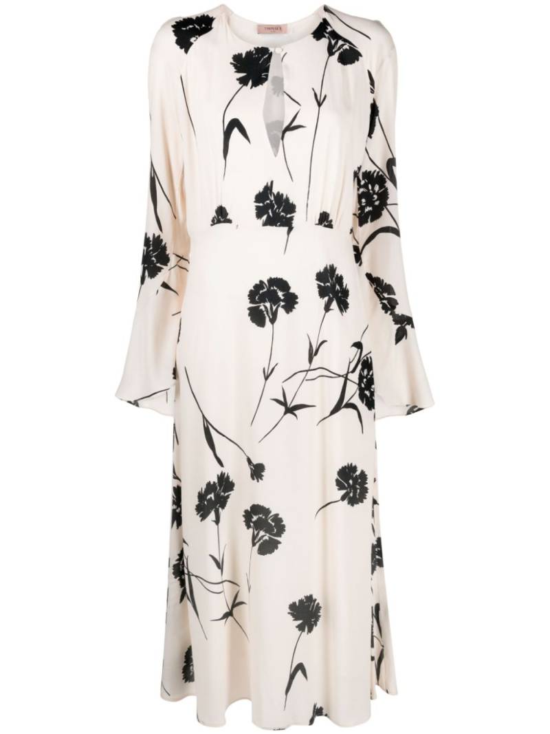 TWINSET floral-print crepe maxi dress - Neutrals von TWINSET