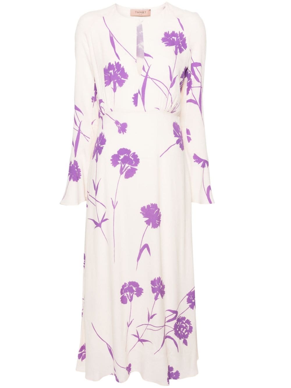 TWINSET floral-print crepe midi dress - White von TWINSET