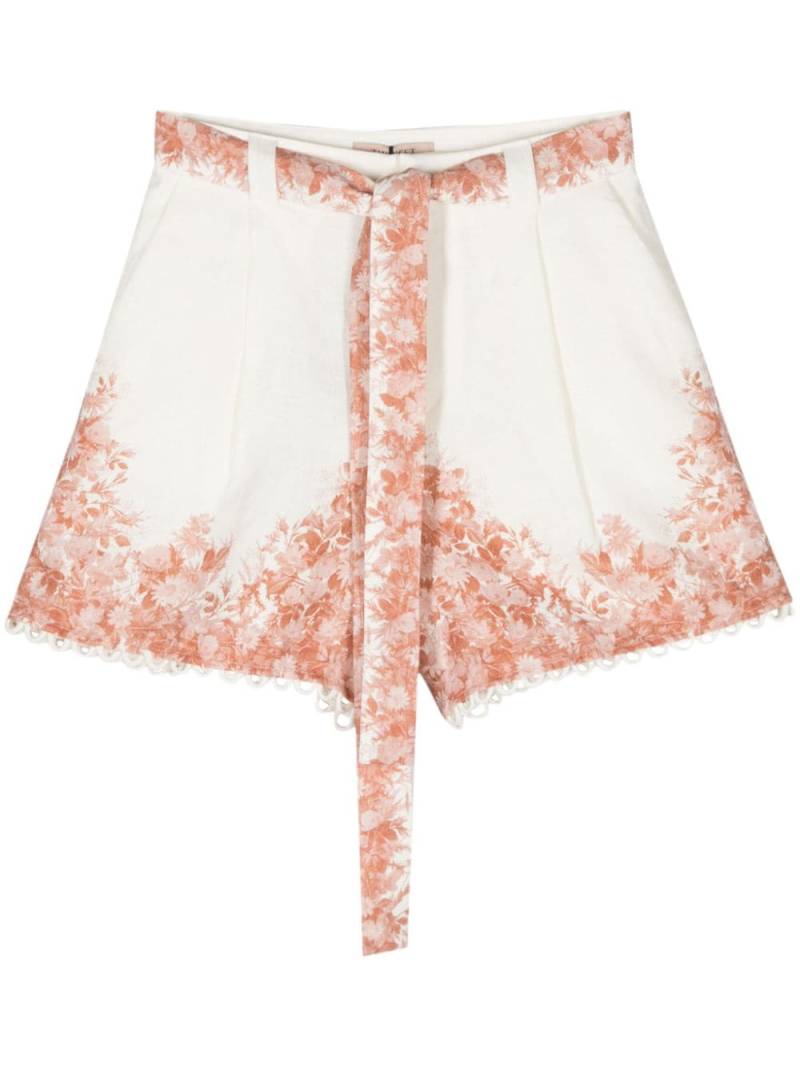 TWINSET floral-print linen shorts - White von TWINSET