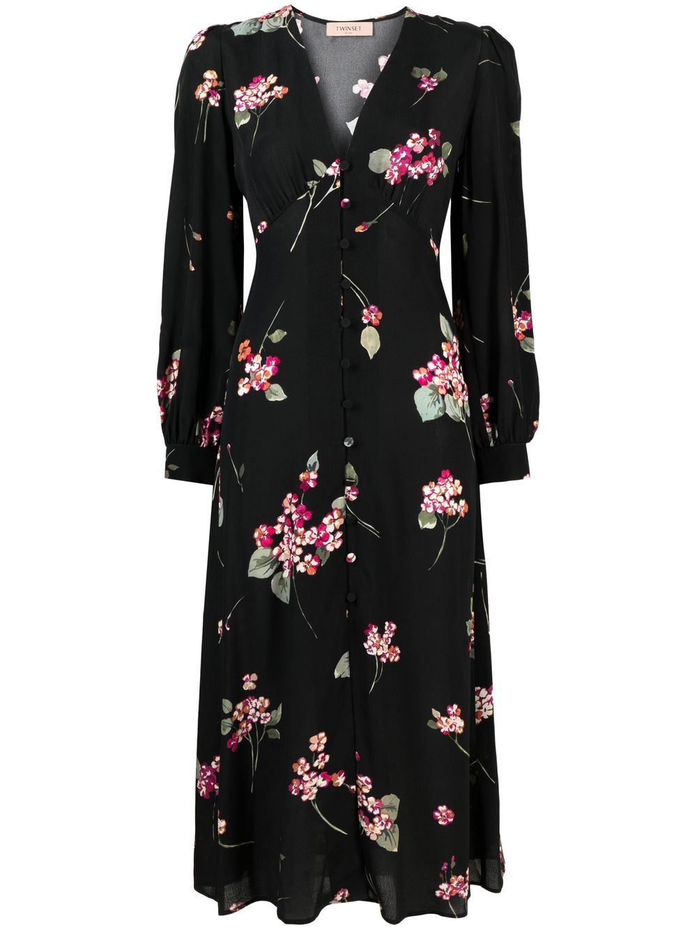 TWINSET floral-print midi dress - Black von TWINSET