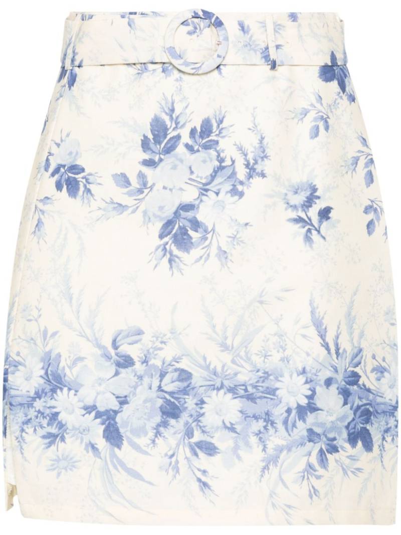 TWINSET floral-print mini skirt - Neutrals von TWINSET