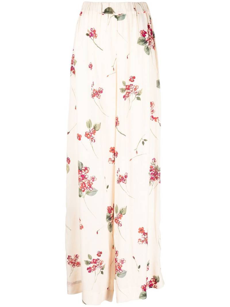 TWINSET floral-print palazzo trousers - Neutrals von TWINSET