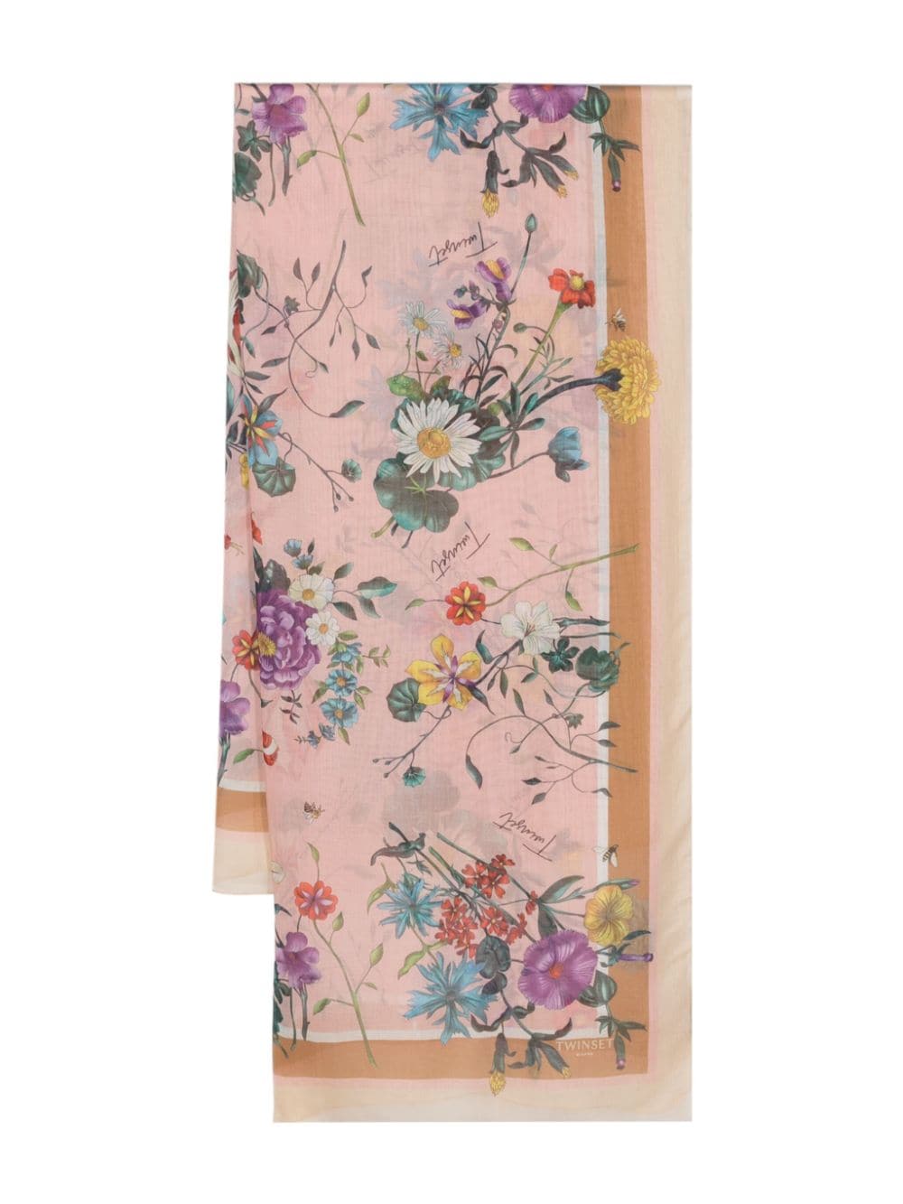 TWINSET floral-print semi-sheer scarf - Pink von TWINSET