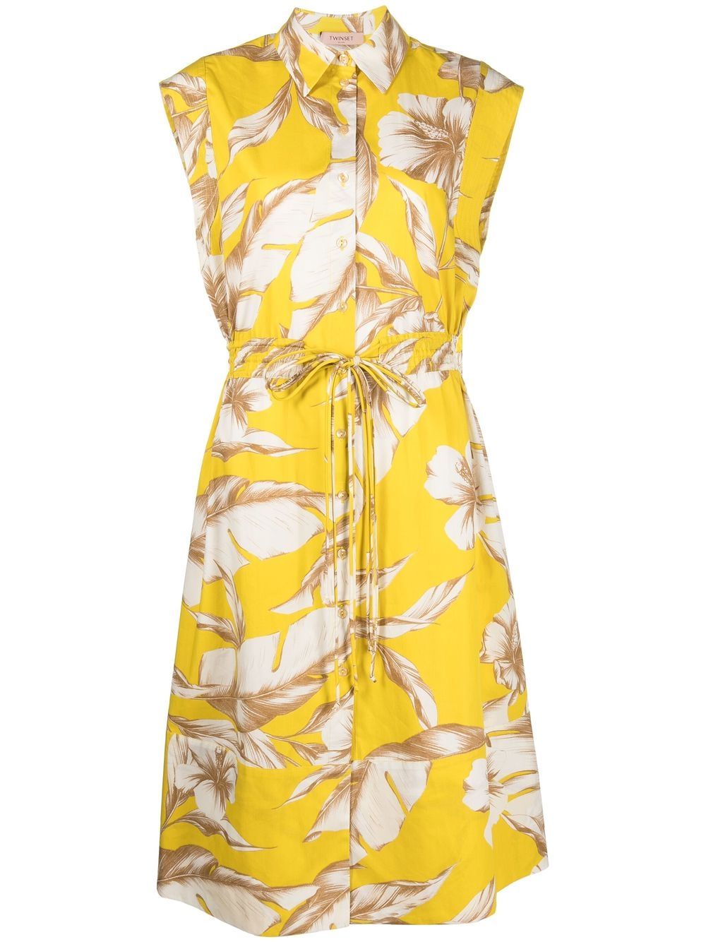 TWINSET floral-print sleeveless midi Dres - Yellow von TWINSET