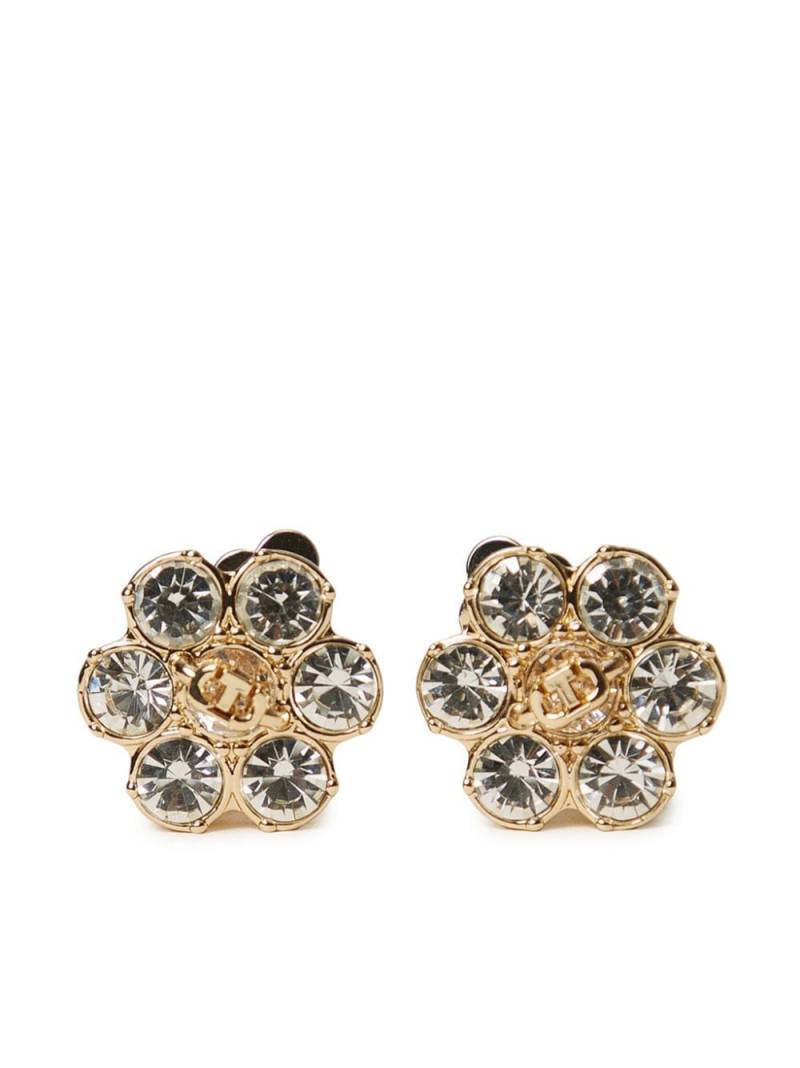 TWINSET floral rhinestone earrings - Gold von TWINSET