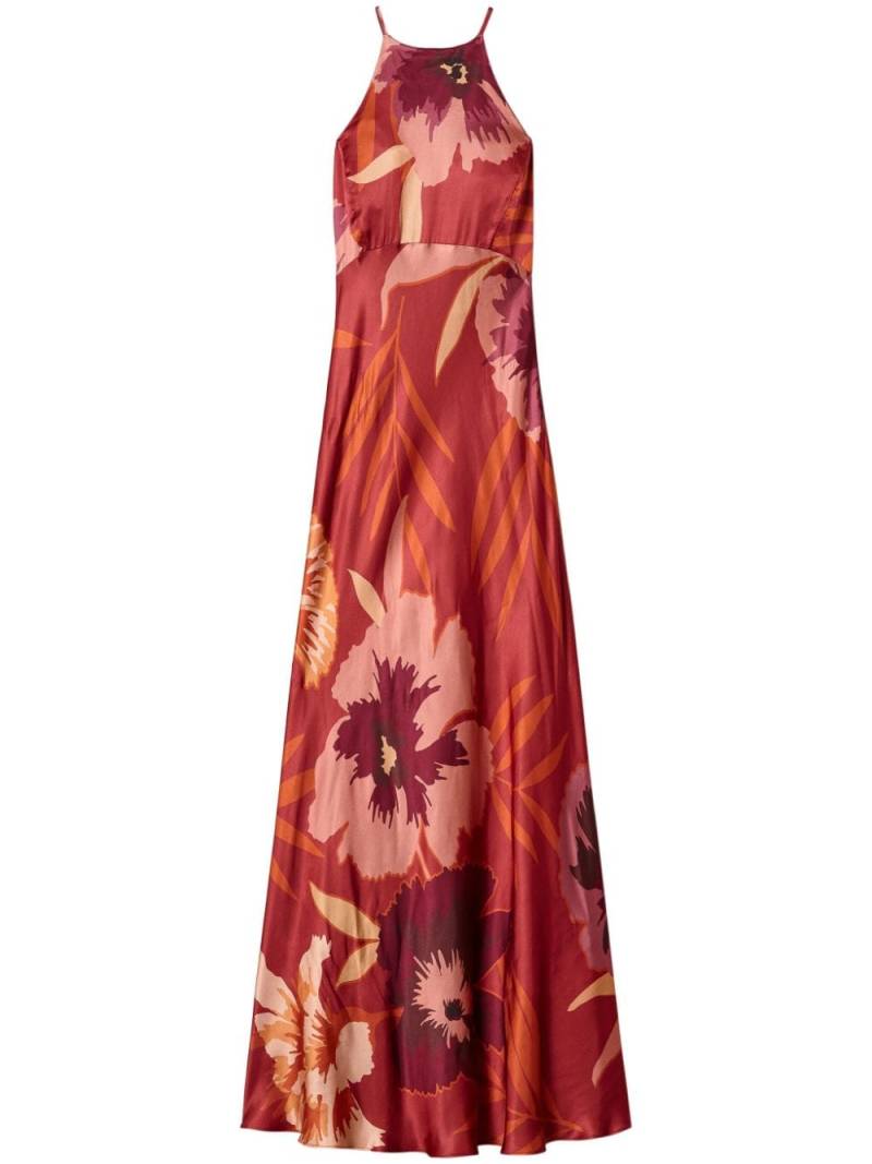 TWINSET floral satin maxi dress - Red von TWINSET