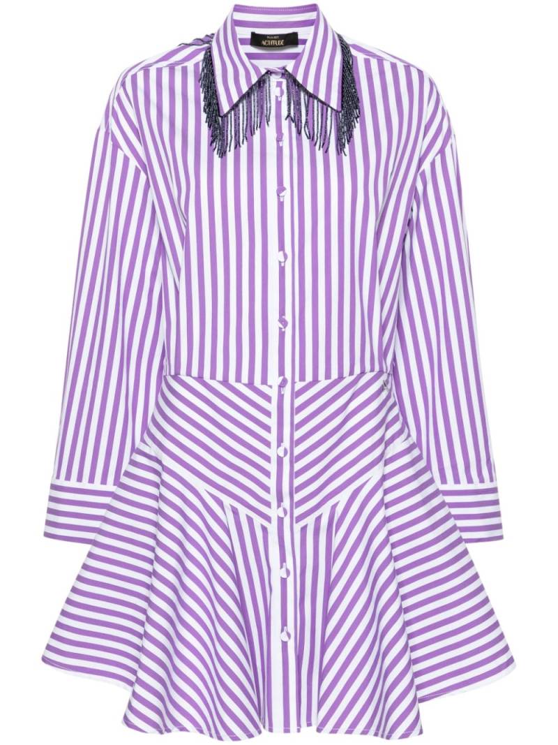 TWINSET fringed striped shirtdress - Purple von TWINSET