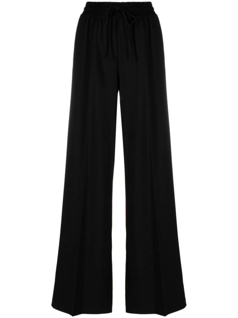 TWINSET gold-tone logo plaque wide-leg trousers - Black von TWINSET