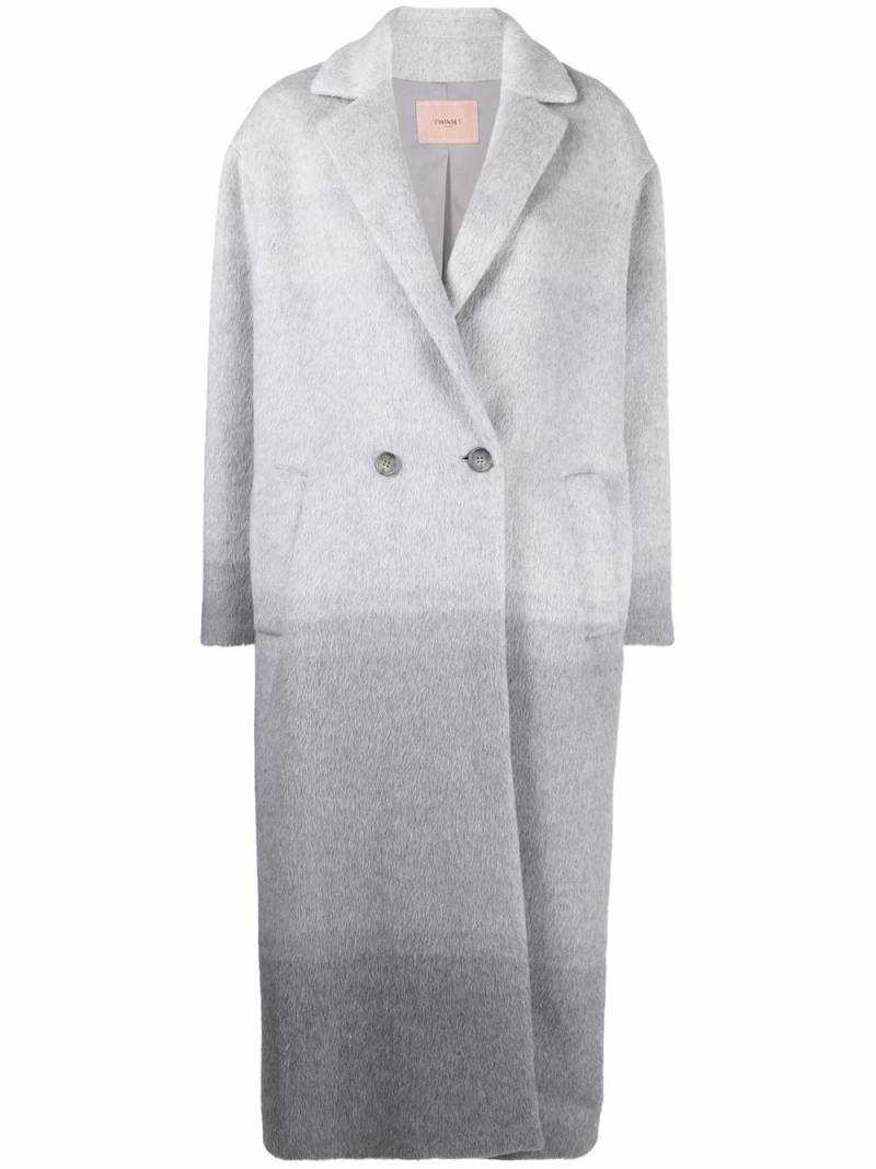 TWINSET gradient-effect notched-lapels double-breasted coat - Grey von TWINSET