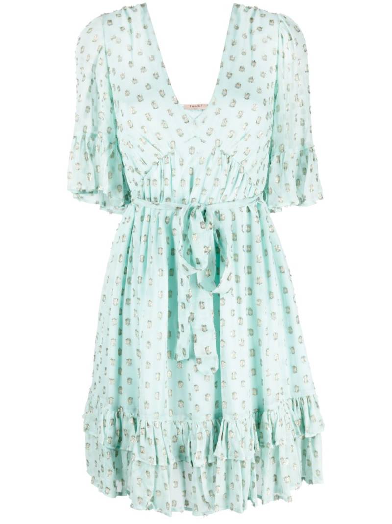 TWINSET fil-coupé jacquard mini dress - Green von TWINSET