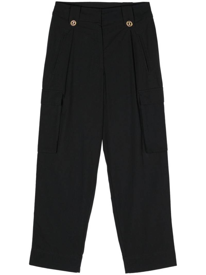 TWINSET high-waisted cargo trousers - Black von TWINSET