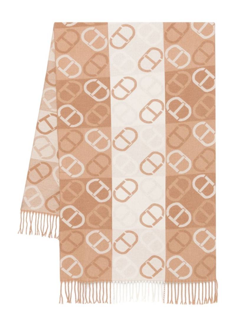 TWINSET jacquard-Oval T scarf - Neutrals von TWINSET