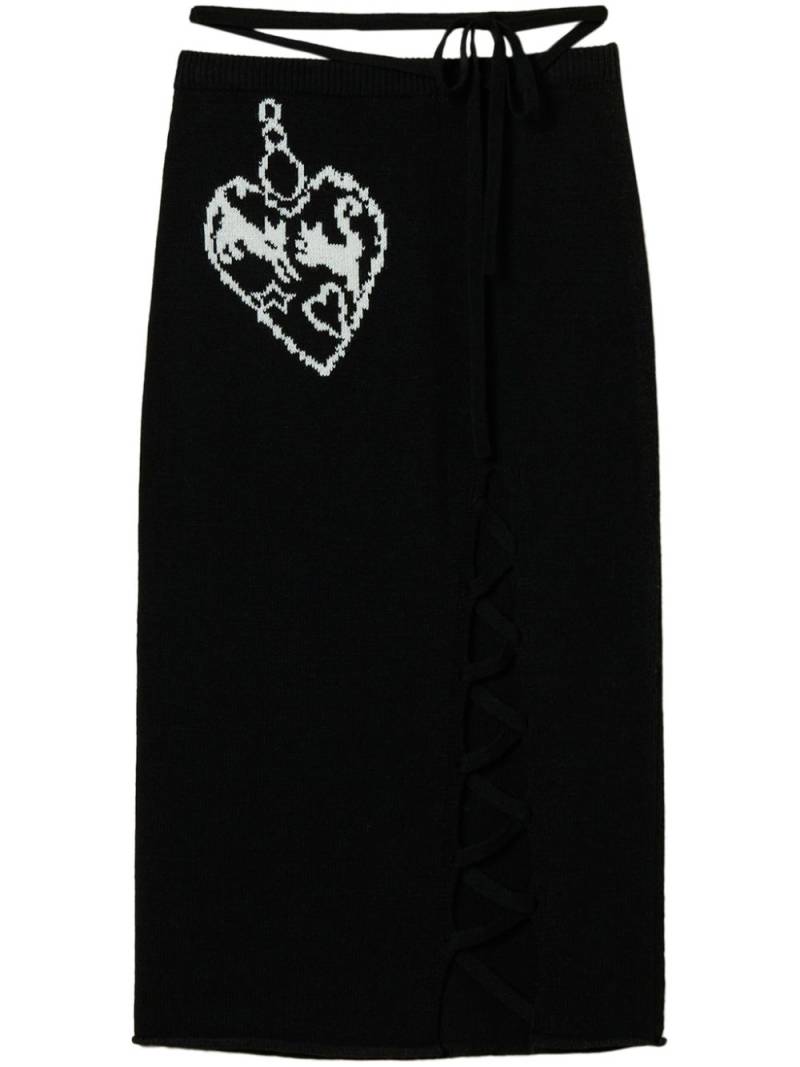 TWINSET jacquard midi skirt - Black von TWINSET