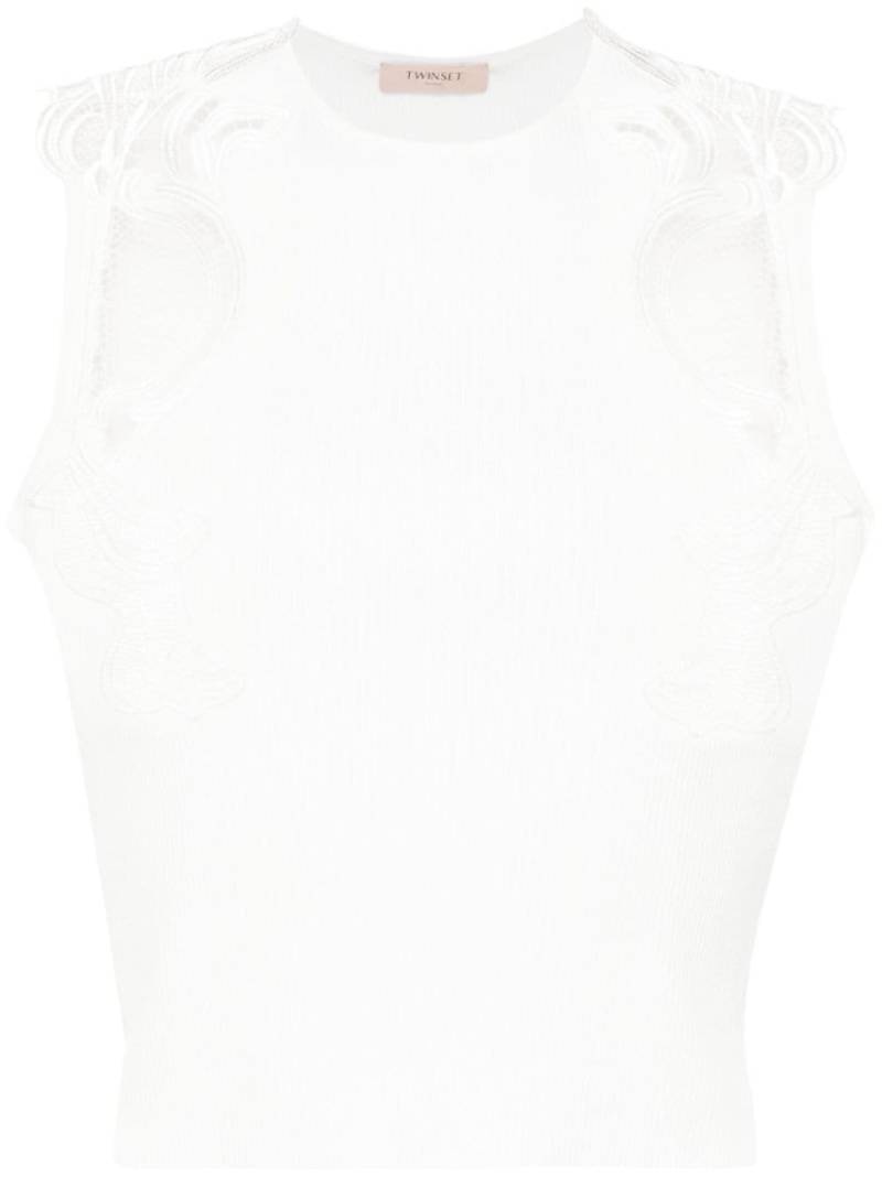 TWINSET lace knitted top - White von TWINSET