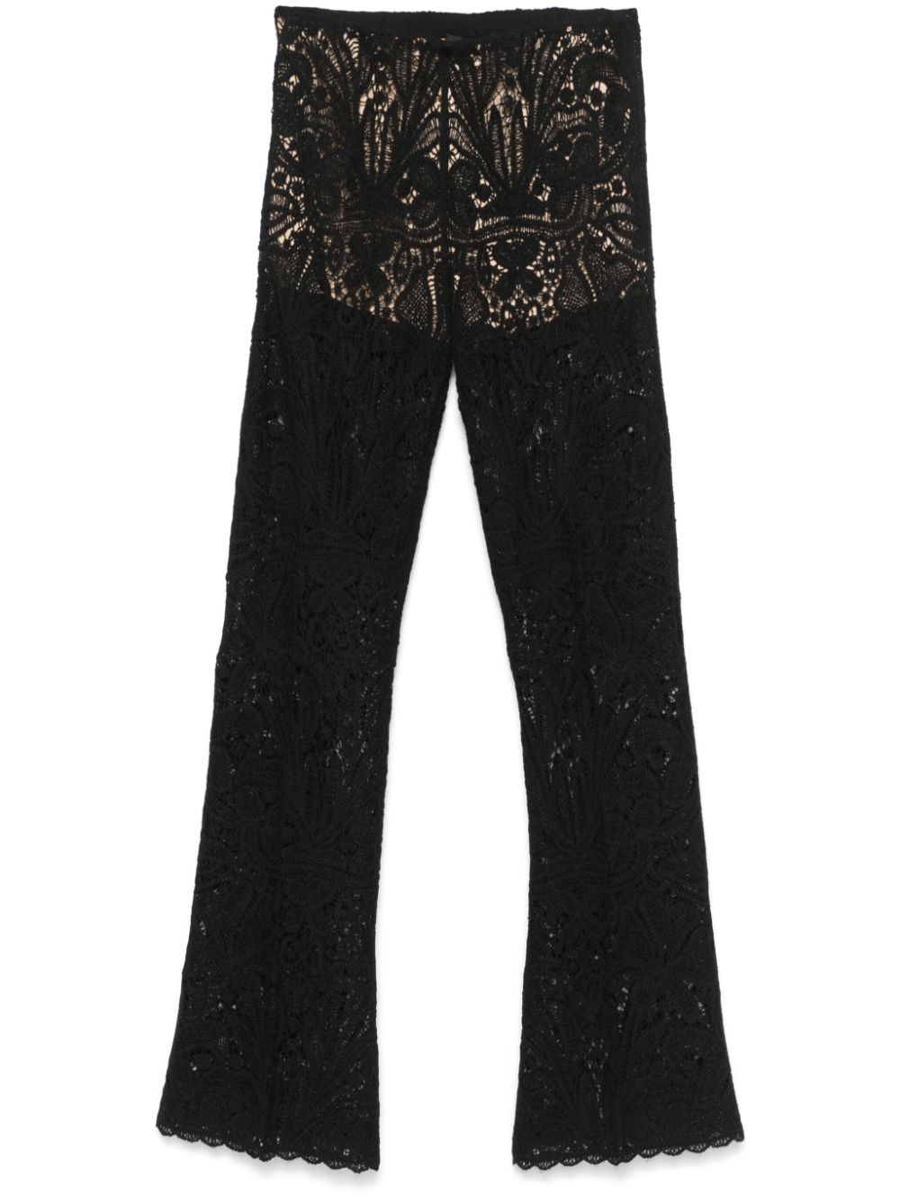 TWINSET lace-panel trousers - Black von TWINSET