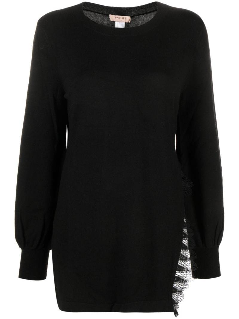 TWINSET corded lace-trim jumper - Black von TWINSET