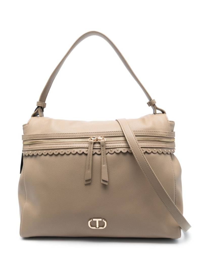 TWINSET large Cécile logo-plaque tote bag - Neutrals von TWINSET