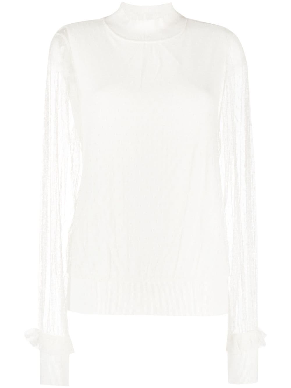 TWINSET layered-tulle knitted top - Neutrals von TWINSET