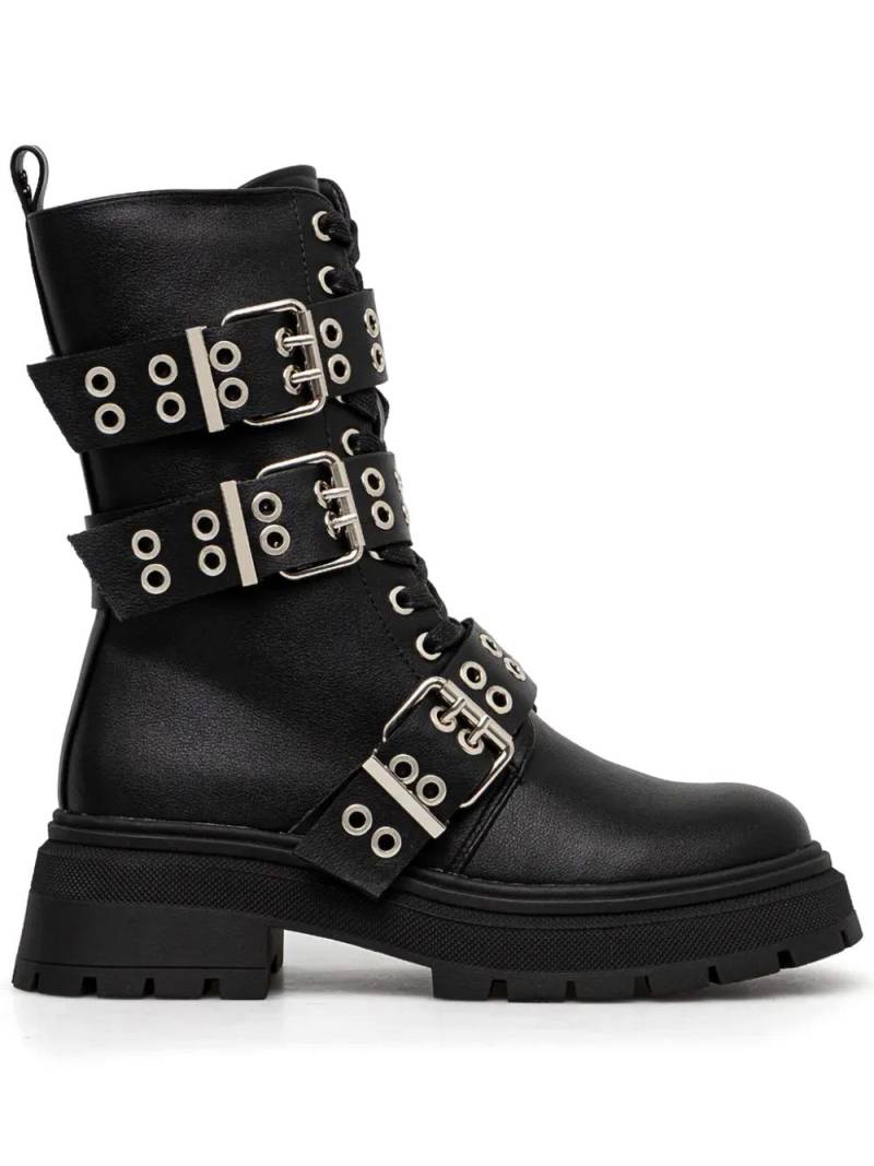 TWINSET leather boots - Black von TWINSET