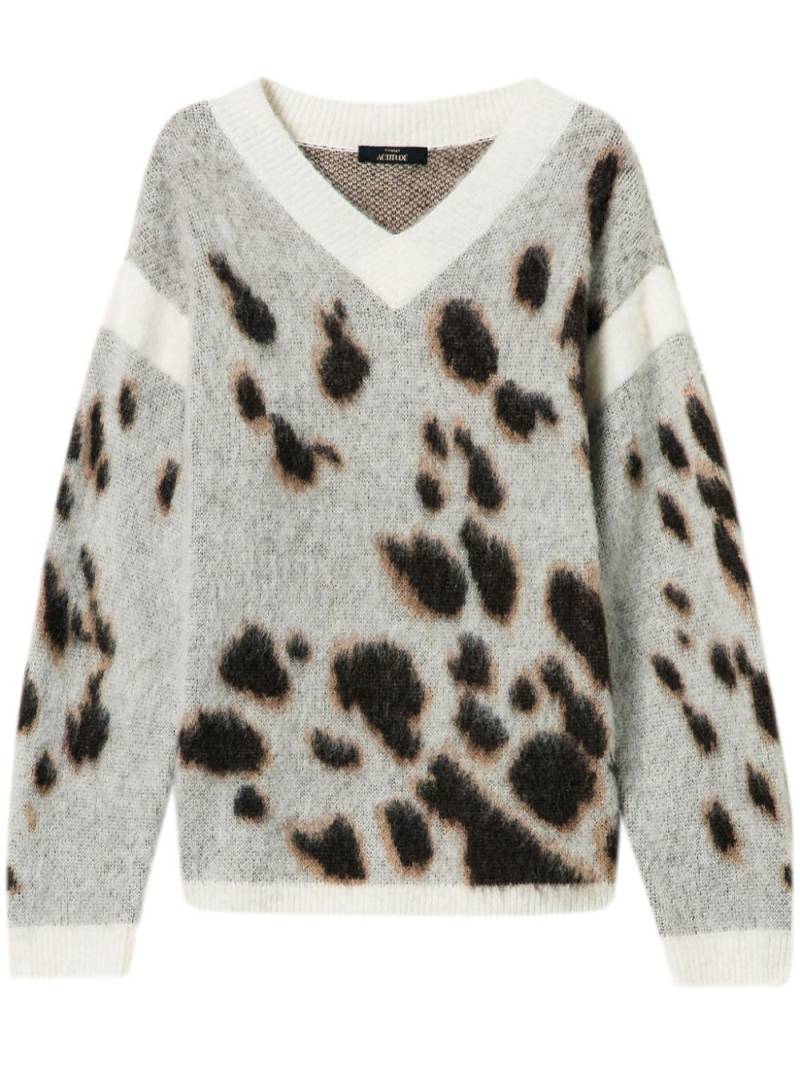 TWINSET leopard-print jacquard jumper - White von TWINSET