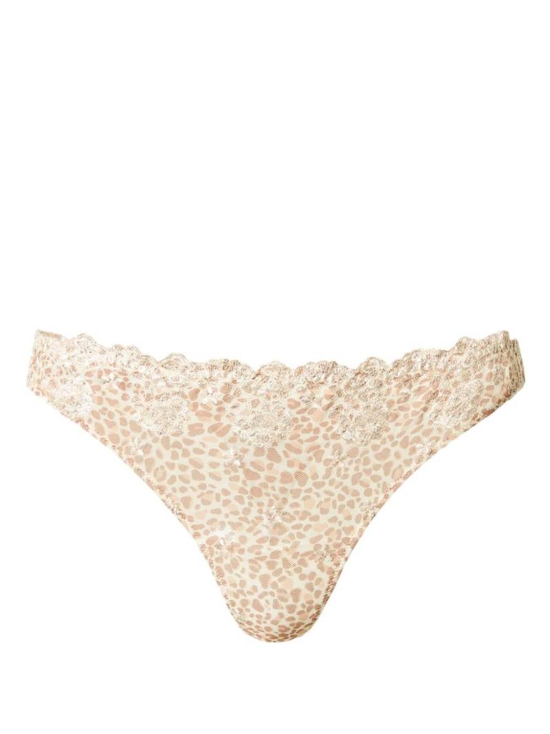 TWINSET leopard-print tulle thong - Neutrals von TWINSET