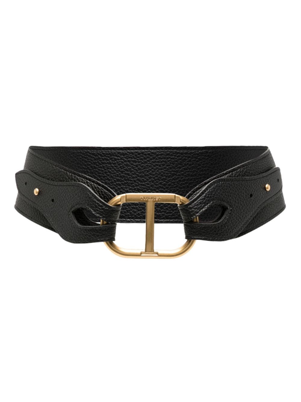 TWINSET logo-buckle faux-leather belt - Black von TWINSET