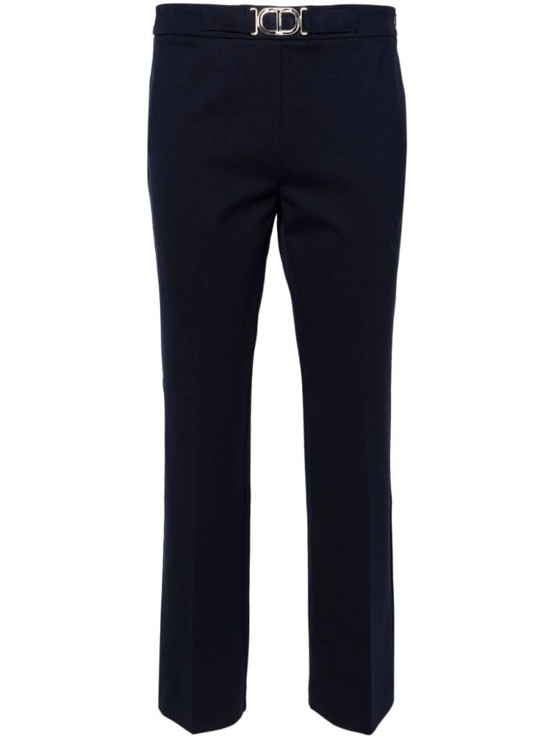 TWINSET logo-buckle tailored trousers - Blue von TWINSET