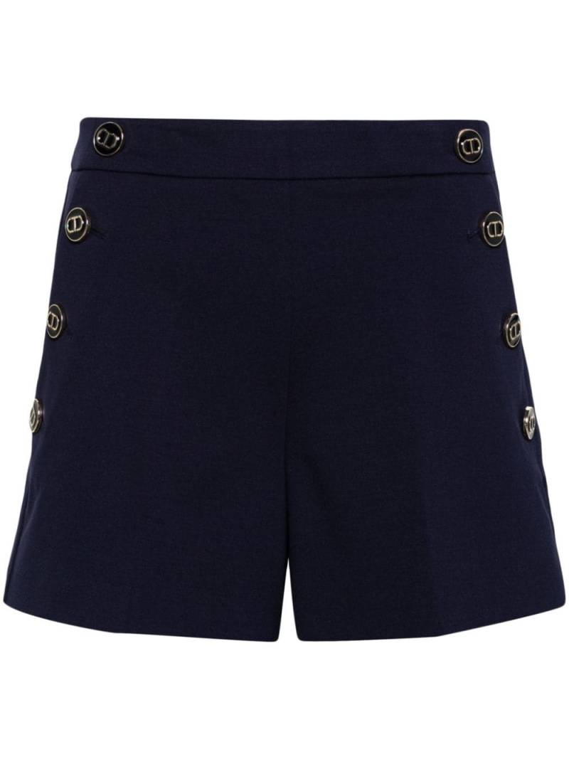 TWINSET logo-embossed slim-fit shorts - Blue von TWINSET