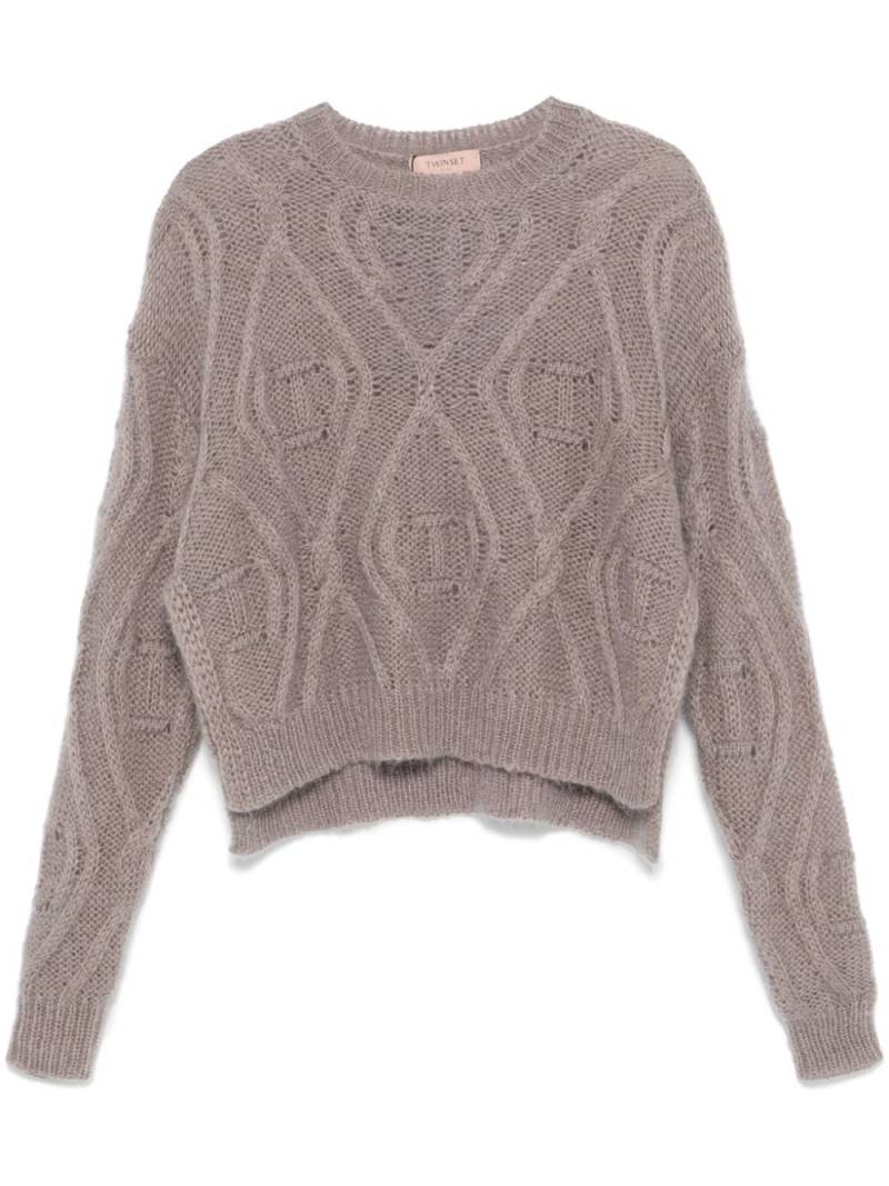 TWINSET logo-embossed sweater - Grey von TWINSET