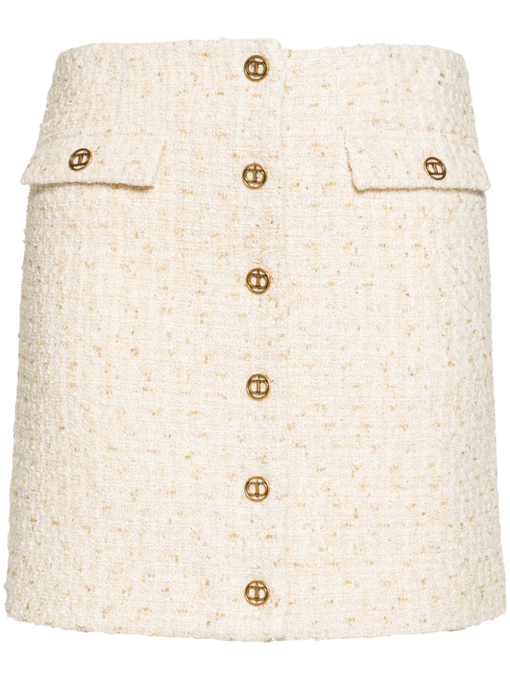 TWINSET logo-engraved buttons skirt - Neutrals von TWINSET