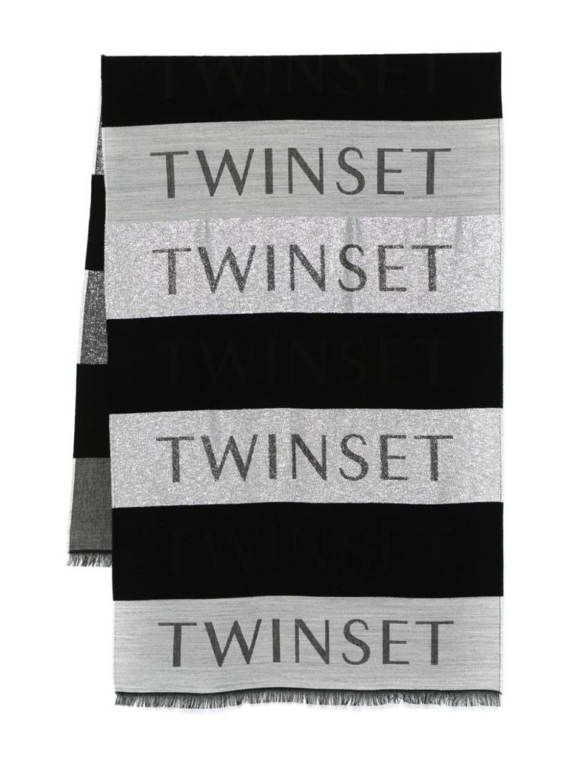 TWINSET logo-jacquard scarf - Black von TWINSET