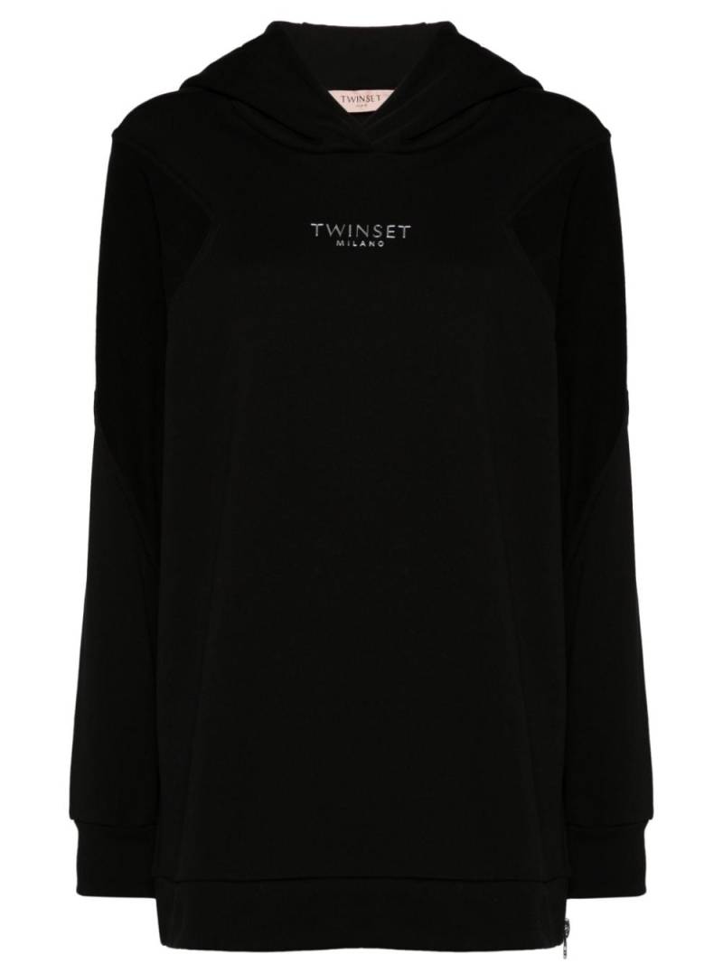 TWINSET logo-lettering hoodie - Black von TWINSET