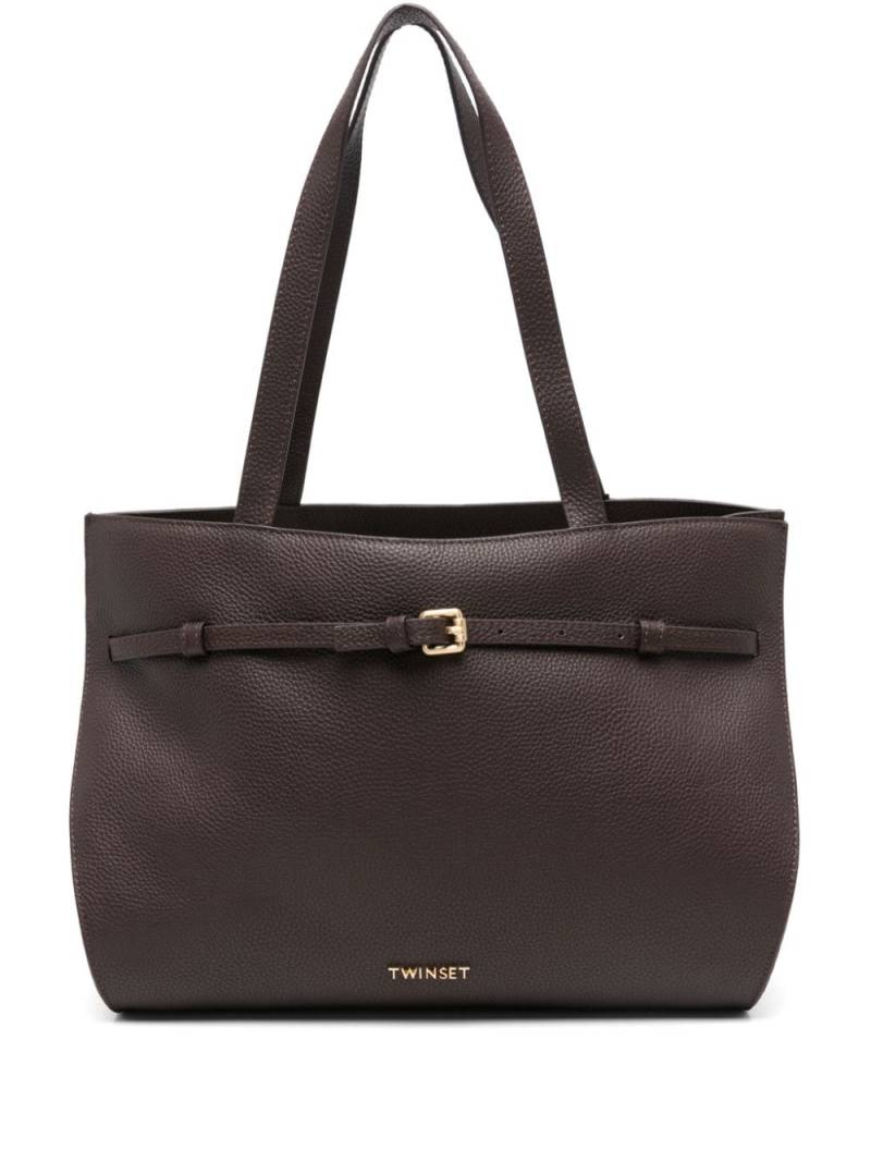 TWINSET logo-lettering tote bag - Brown von TWINSET