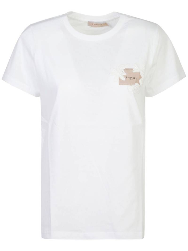 TWINSET logo-patch cotton t-shirt - White von TWINSET