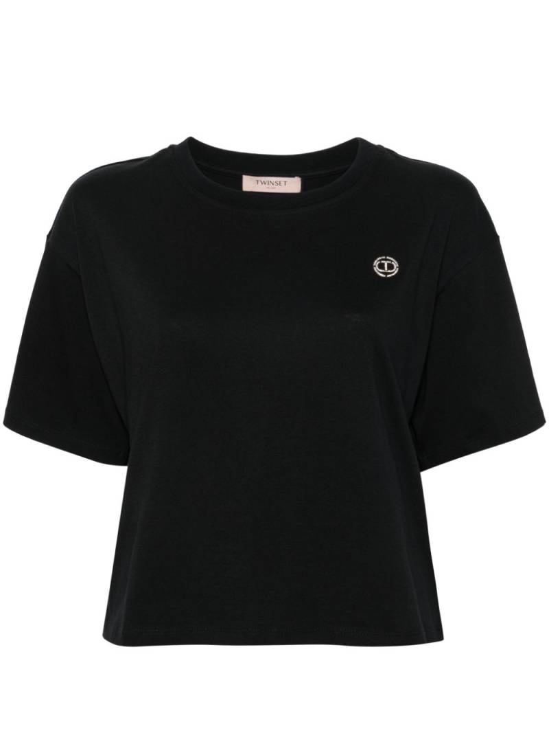 TWINSET logo-plaque T-shirt - Black von TWINSET