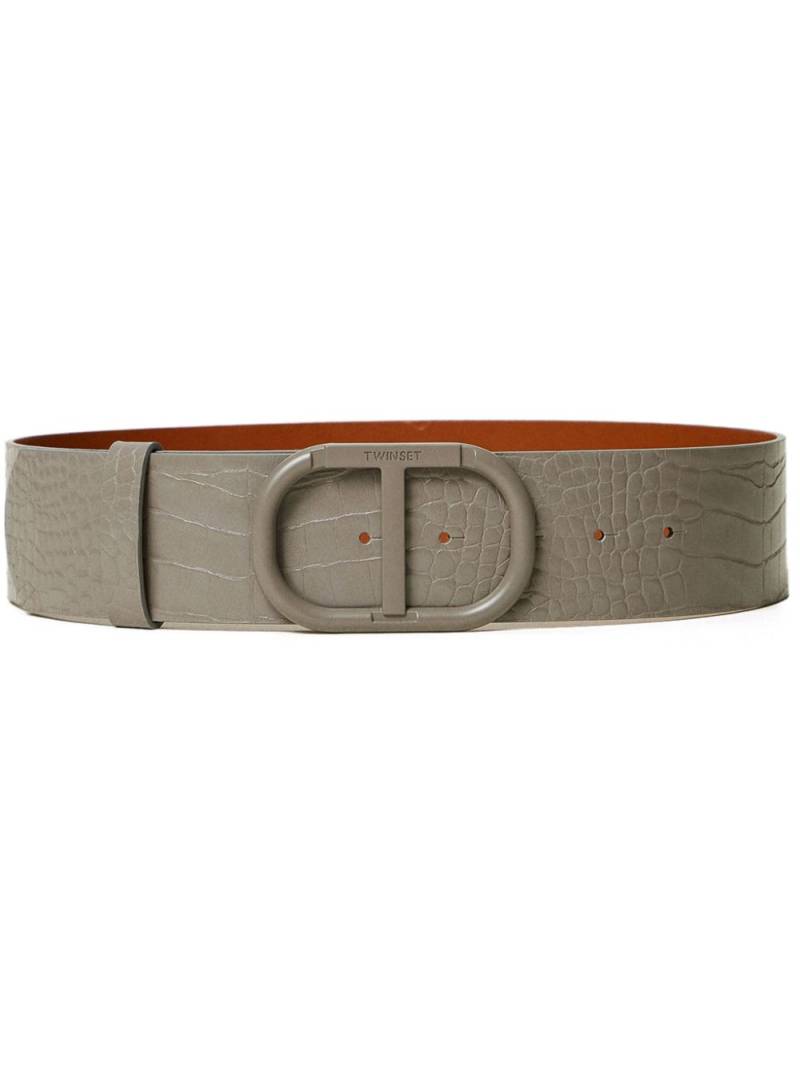 TWINSET logo-plaque belt - Grey von TWINSET