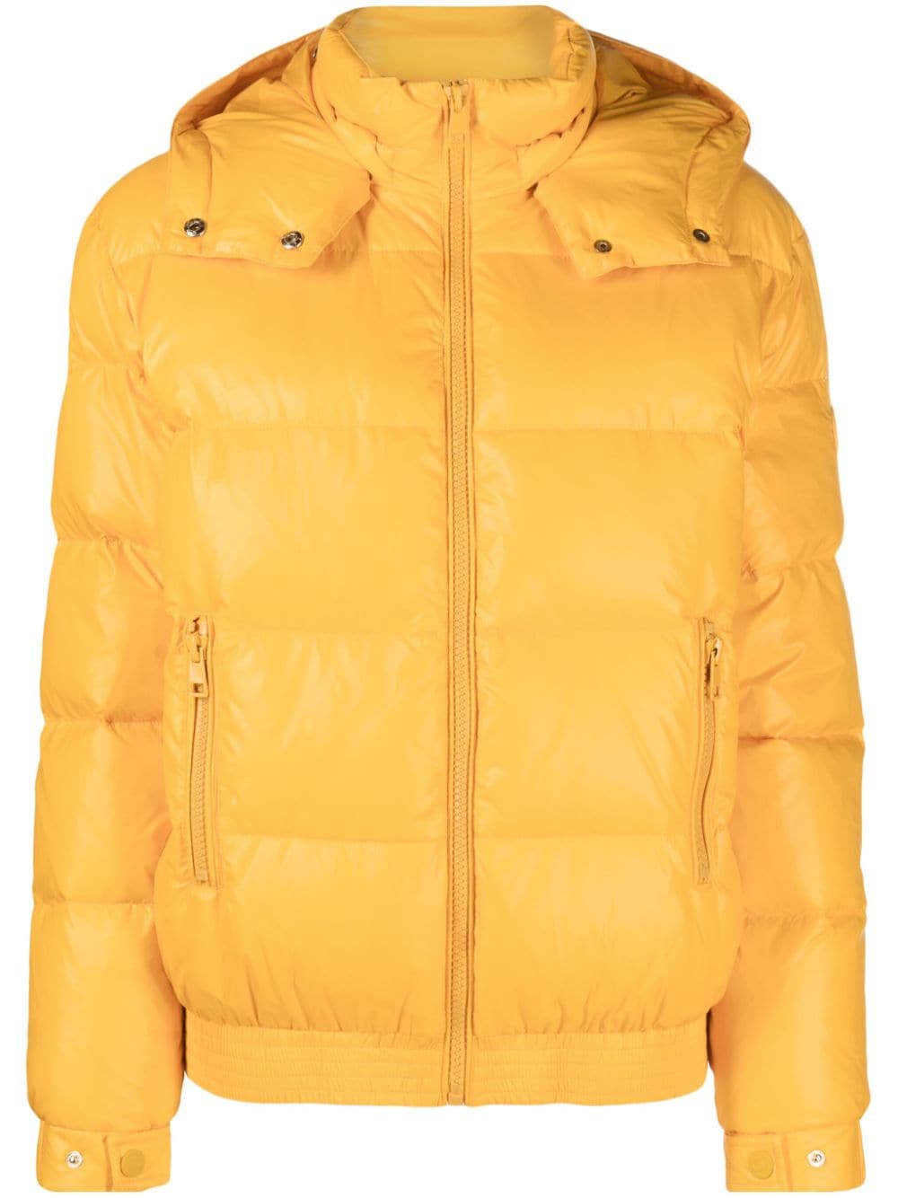 TWINSET logo-plaque hooded puffer jacket - Yellow von TWINSET