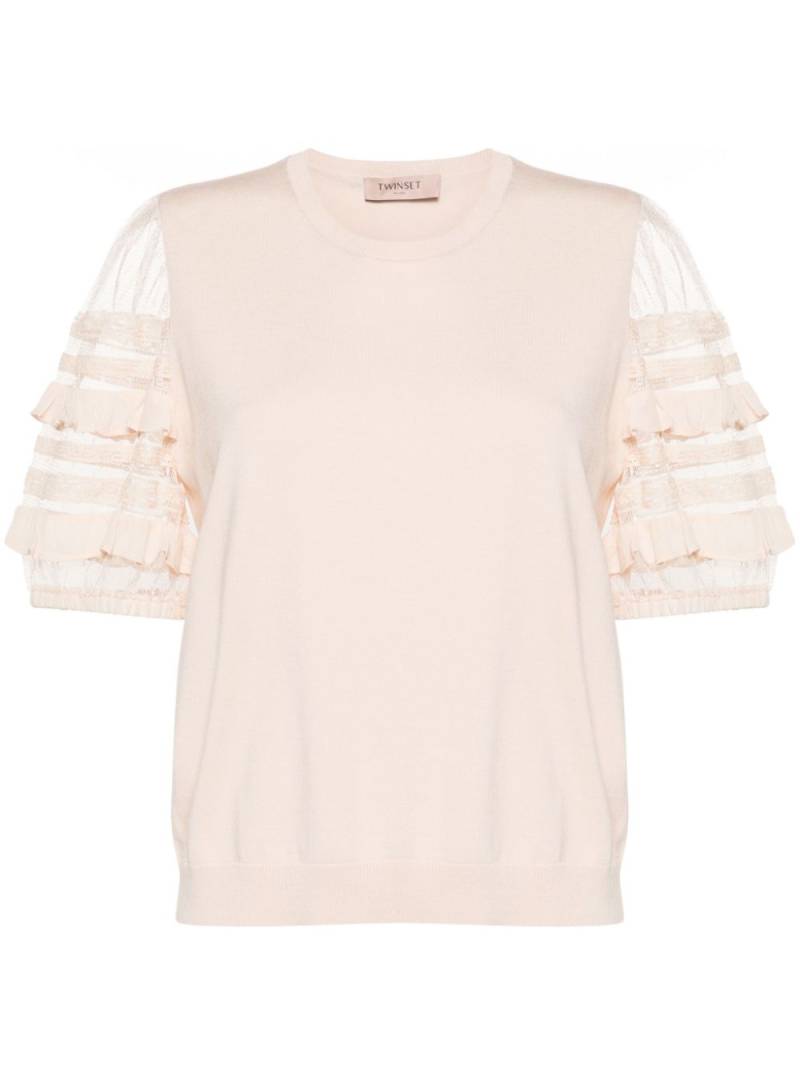 TWINSET logo-plaque knitted top - Neutrals von TWINSET