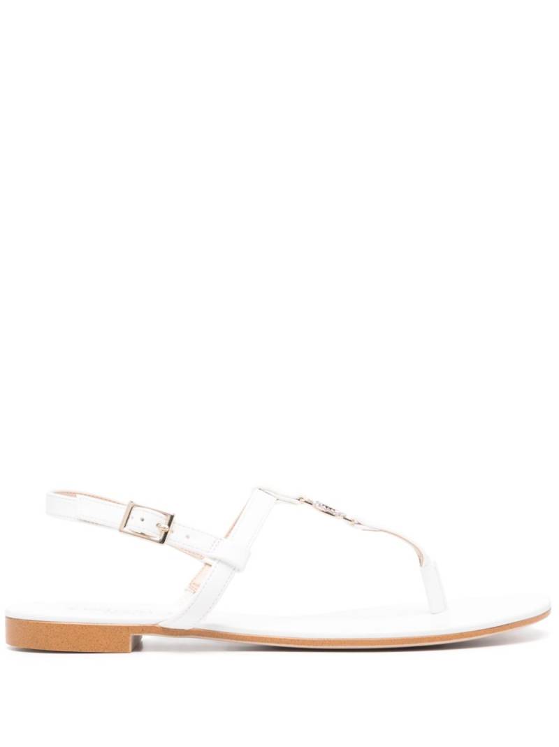 TWINSET logo-plaque sandals - White von TWINSET