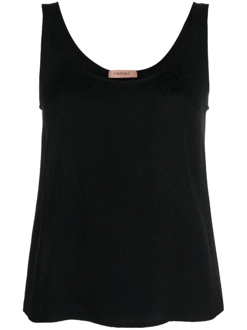 TWINSET logo-plaque sleeveless top - Black von TWINSET